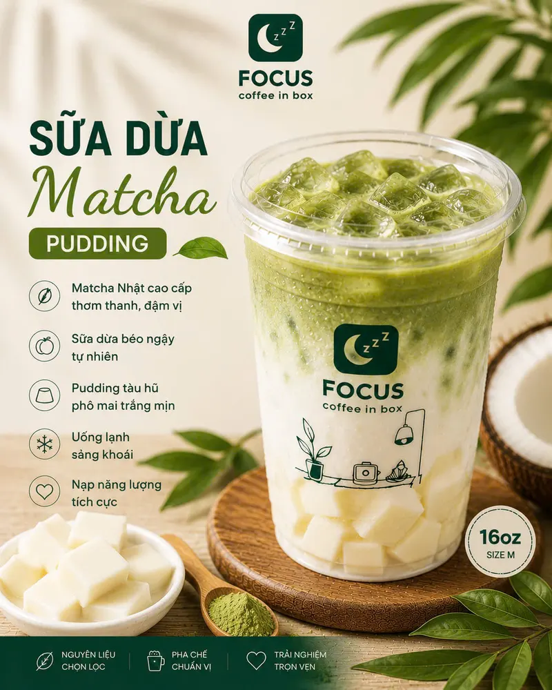 Sữa dừa matcha pudding — 49k